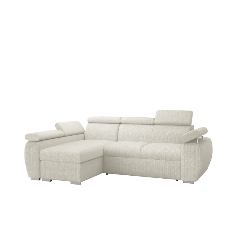 Binche 3-sits Bäddsoffa divan vänster med förvaring, beige