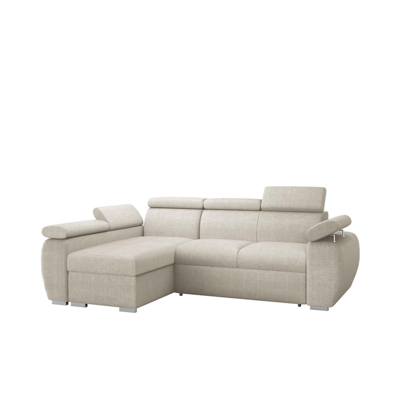 Binche 3-sits Bäddsoffa divan vänster med förvaring, beige