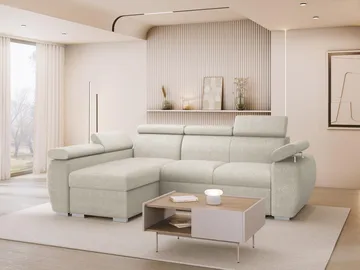 Binche 3-sits Bäddsoffa divan vänster med förvaring - beige - Möbler - Vardagsrum - Bäddsoffor
