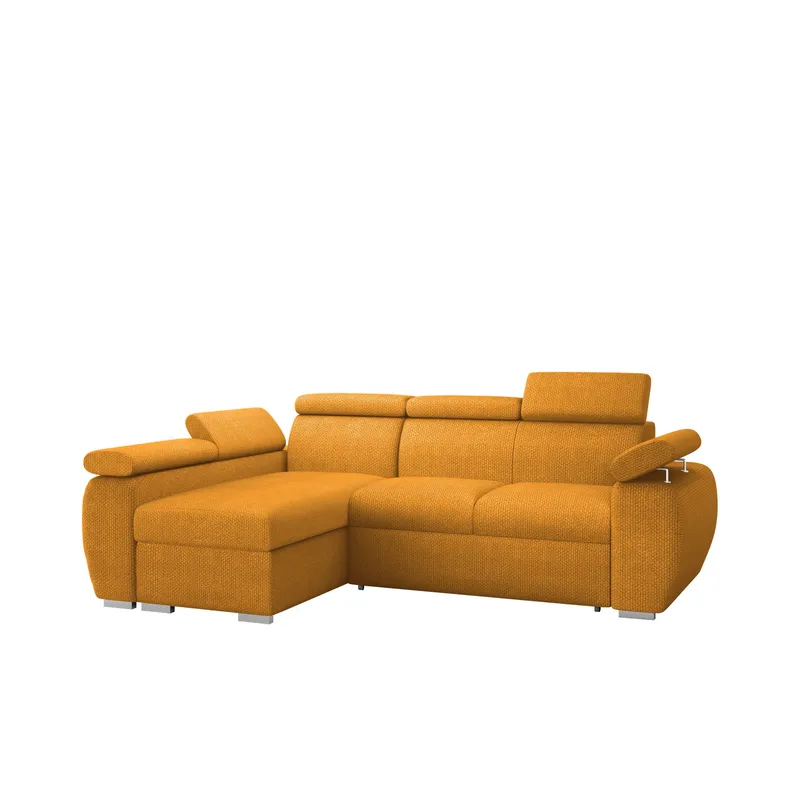 Binche 3-sits Bäddsoffa divan vänster med förvaring, gul