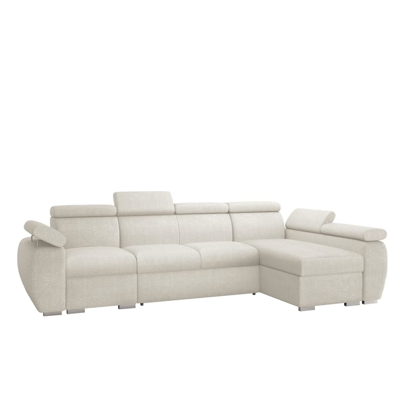 Binche 4-sits Bäddsoffa divan höger med förvaring, Beige