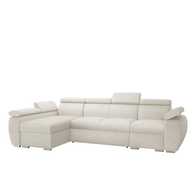 Binche 4-sits Bäddsoffa divan vänster med förvaring, beige