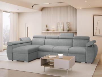 Binche 4-sits Bäddsoffa divan vänster med förvaring - grå - Möbler - Vardagsrum - Bäddsoffor