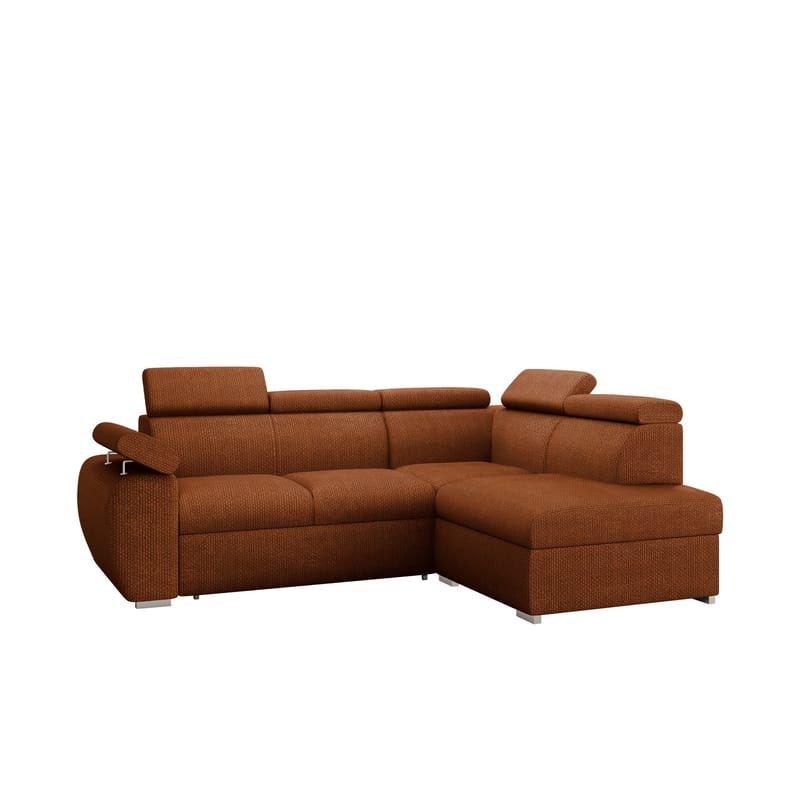 Binche 4-sits Bäddsoffa schäslong höger med förvaring, brun