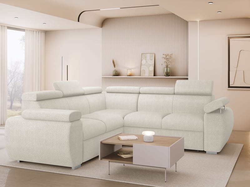 Binche 5-sits Bäddsoffa hörn med förvaring - Beige - Möbler - Vardagsrum - Bäddsoffor