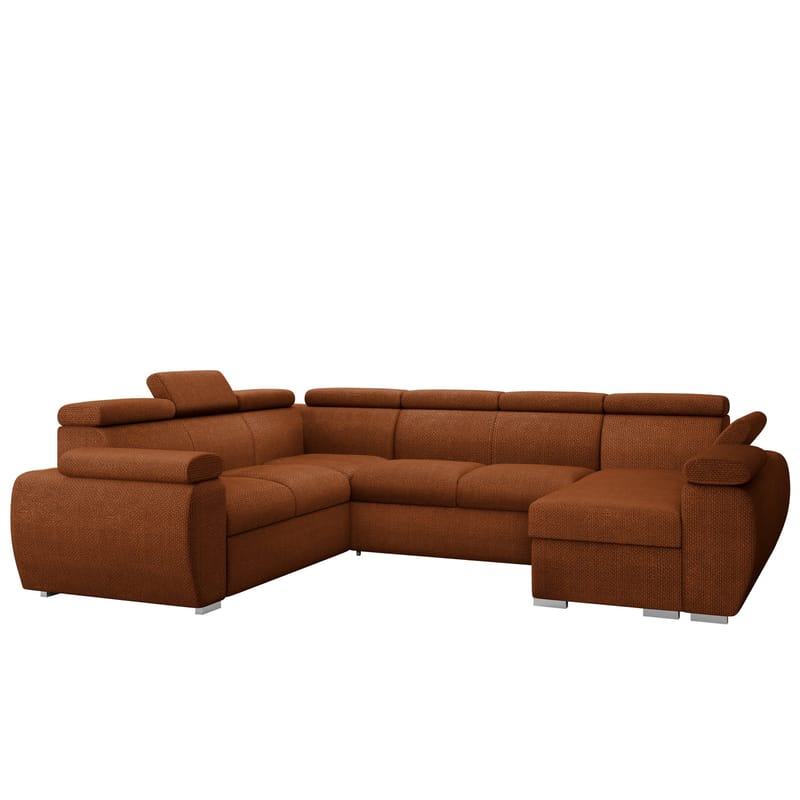 Binche 6-sits Bäddsoffa hörn med divan höger och förvaring, Flow 09