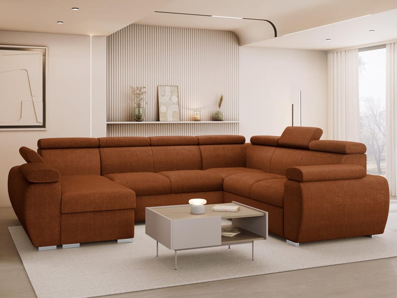 Binche 6-sits Bäddsoffa hörn med divan vänster och förvaring - Flow 09 - Möbler - Vardagsrum - Bäddsoffor - Hörnbäddsoffa