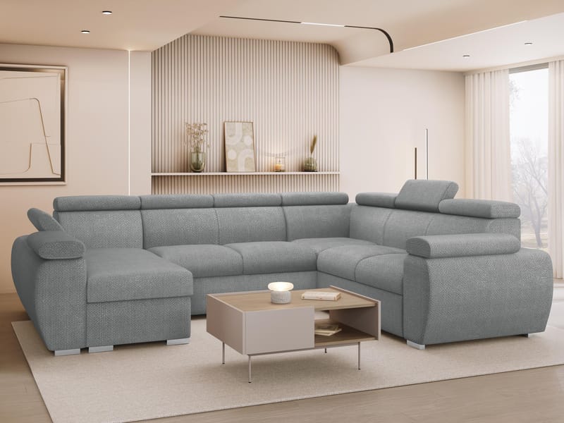 Binche 6-sits Bäddsoffa hörn med divan vänster och förvaring - Flow 17 - Möbler - Vardagsrum - Bäddsoffor - Hörnbäddsoffa