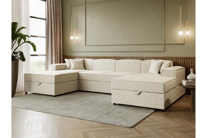 Bizantine Bäddsoffa Dubbeldivan 4-sits - Beige - Möbler - Vardagsrum - Bäddsoffor - U bäddsoffa