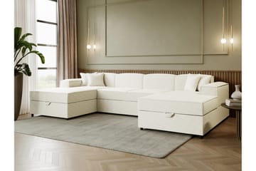Bizantine Bäddsoffa Dubbeldivan 4-sits - Vit - Möbler - Vardagsrum - Bäddsoffor - U bäddsoffa