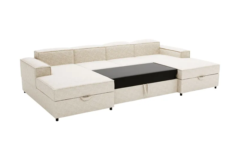 Bizantine Bäddsoffa Dubbeldivan 4-sits - Vit/Svart - Möbler - Vardagsrum - Bäddsoffor - U bäddsoffa
