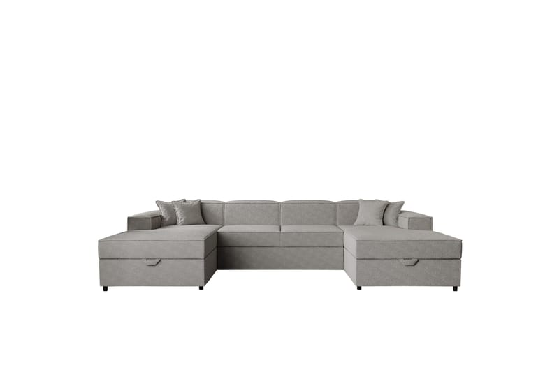 Bizantine Bäddsoffa Dubbeldivan 4-sits, Vit/Svart