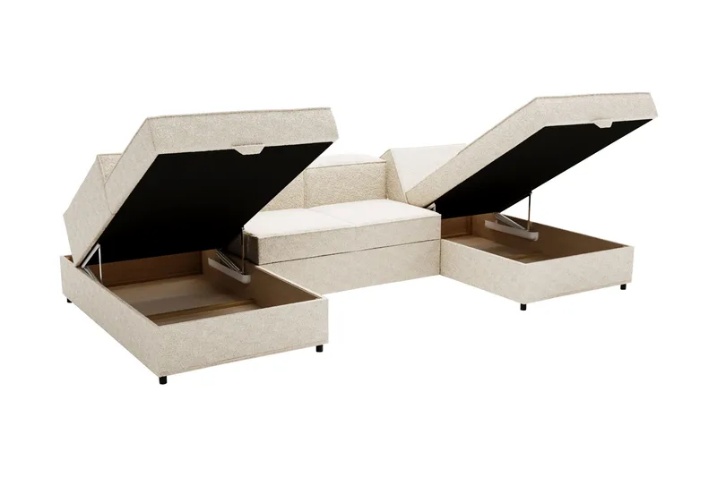 Bizantine Bäddsoffa Dubbeldivan 4-sits - Vit/Svart - Möbler - Vardagsrum - Bäddsoffor - U bäddsoffa
