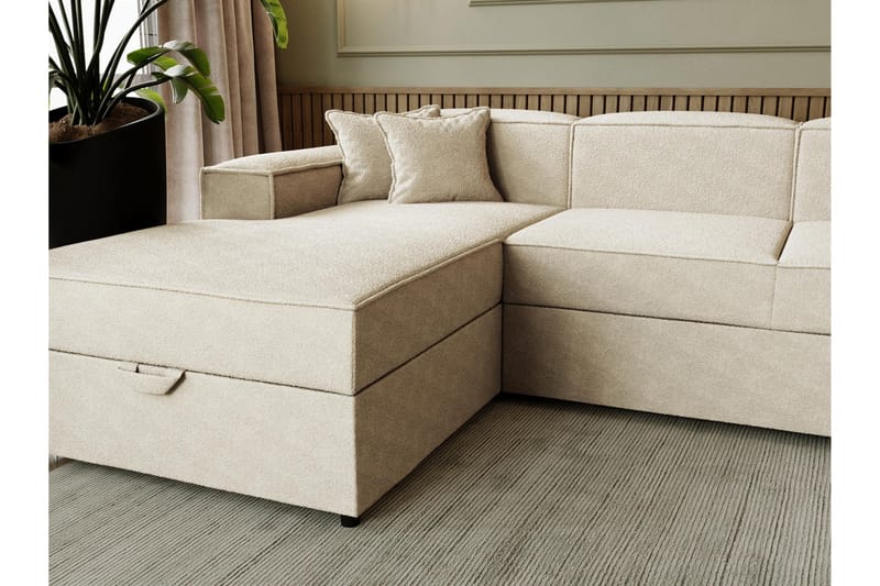 Bizantine Bäddsoffa Dubbeldivan 4-sits - Vit/Svart - Möbler - Vardagsrum - Bäddsoffor - U bäddsoffa