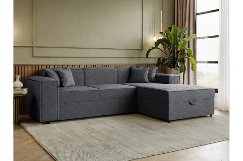 Bizantine Bäddsoffa m. Divan 3-sits - Grå - Möbler - Vardagsrum - Bäddsoffor