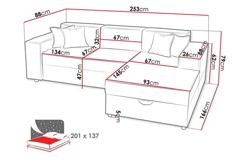 Bizantine Bäddsoffa m. Divan 3-sits - Grön - Möbler - Vardagsrum - Bäddsoffor