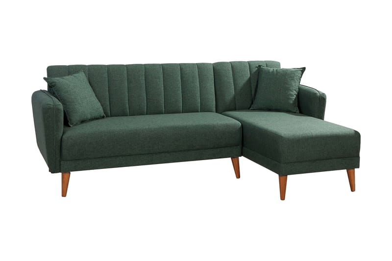 BLESSAC Bäddsoffa med Divan Höger Mörkgrön/Natur - Möbler - Vardagsrum - Bäddsoffor