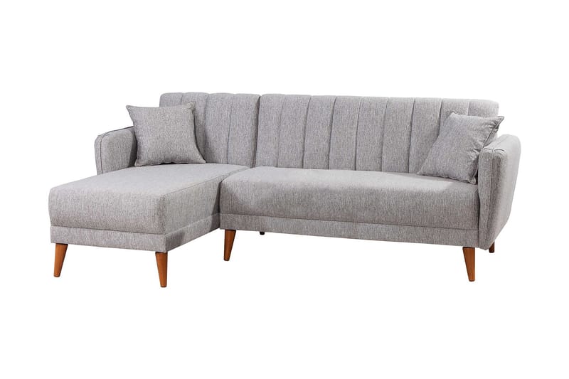 BLESSAC Bäddsoffa med Divan Vänster Grå/Natur - Möbler - Vardagsrum - Bäddsoffor