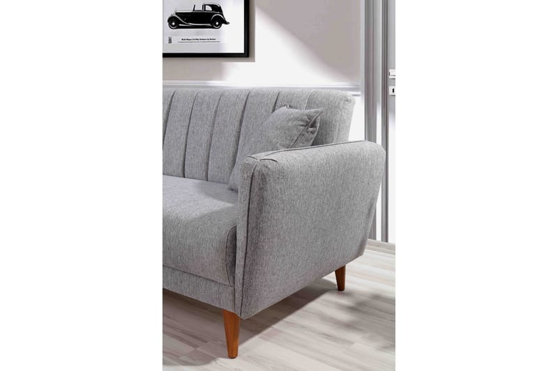 BLESSAC Bäddsoffa med Divan Vänster Grå/Natur - Möbler - Vardagsrum - Bäddsoffor