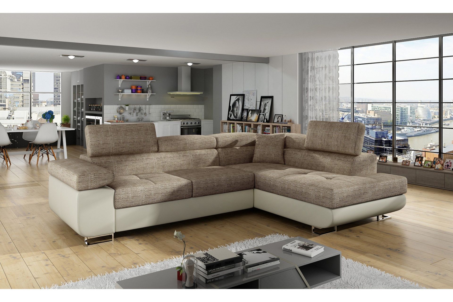 Bobis B&auml;ddsoffa med Sch&auml;slong H&ouml;ger - Beige