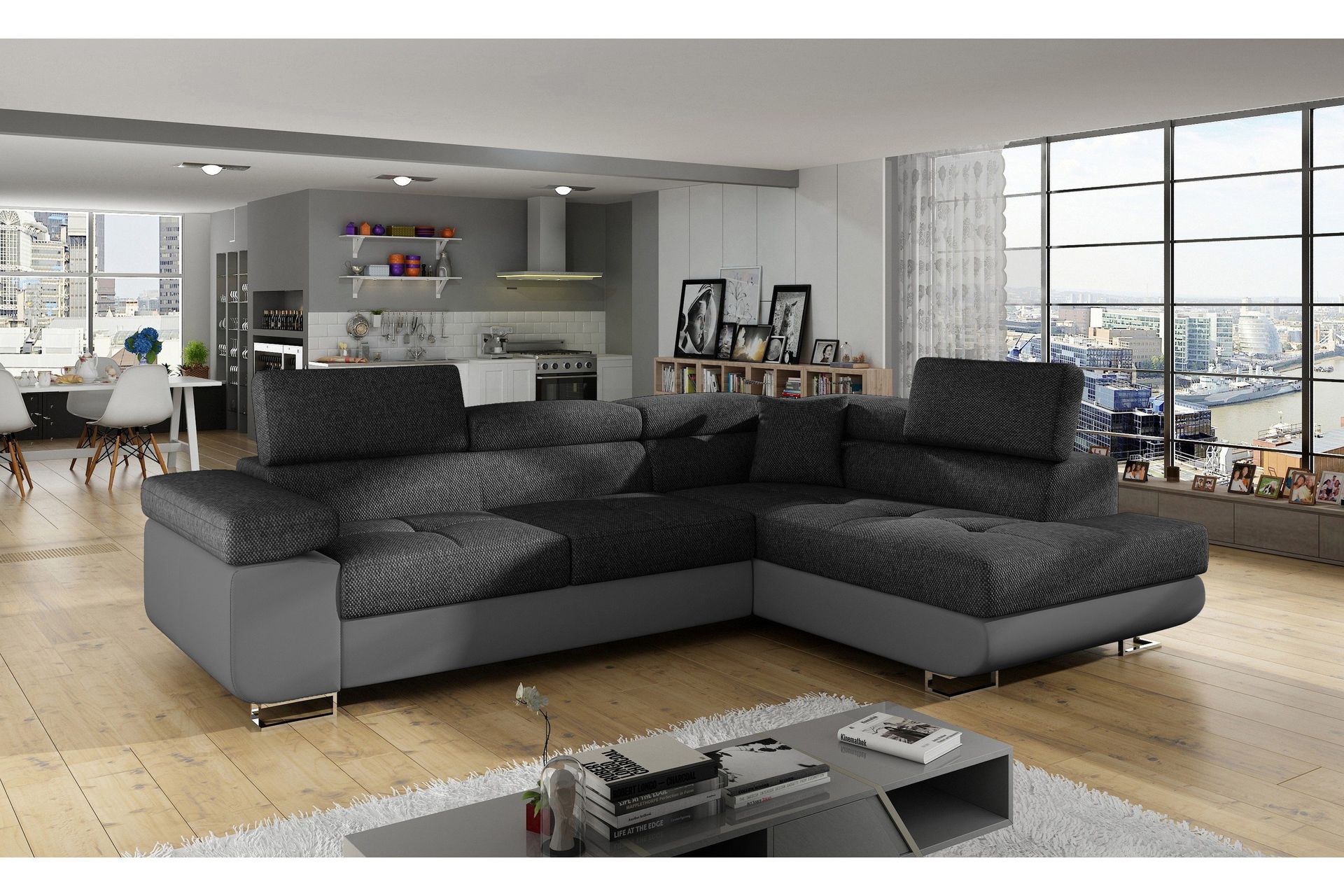 Bobis B&auml;ddsoffa med Sch&auml;slong H&ouml;ger - Gr&aring;