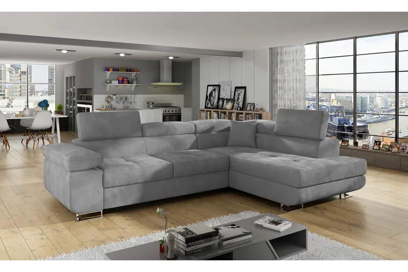 Bobis Bäddsoffa med Schäslong Höger - Grå - Möbler - Vardagsrum - Bäddsoffor