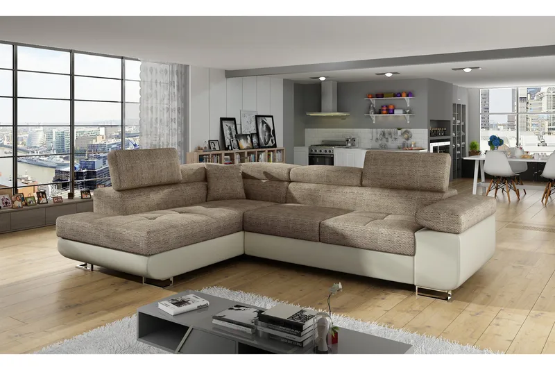 Bobis Bäddsoffa med Schäslong Vänster - Beige - Möbler - Vardagsrum - Bäddsoffor