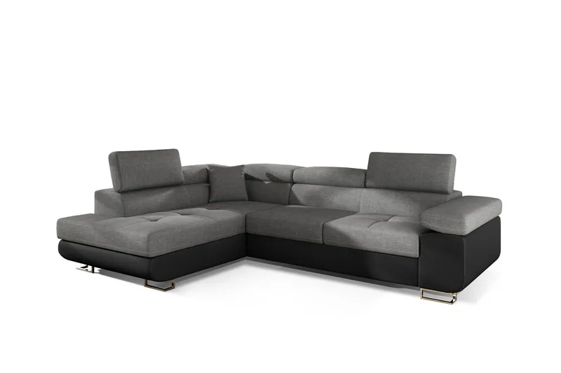 Bobis Bäddsoffa med Schäslong Vänster - Grå/Svart - Möbler - Vardagsrum - Bäddsoffor