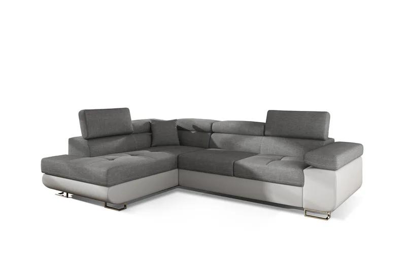 Bobis Bäddsoffa med Schäslong Vänster - Grå/Vit - Möbler - Vardagsrum - Bäddsoffor