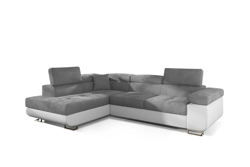 Bobis Bäddsoffa med Schäslong Vänster - Grå/Vit - Möbler - Vardagsrum - Bäddsoffor