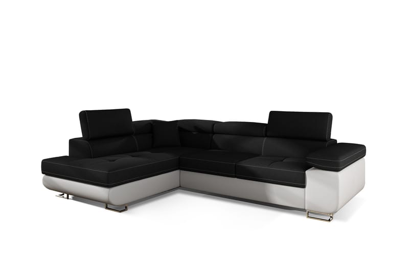 Bobis Bäddsoffa med Schäslong Vänster - Svart/Vit - Möbler - Vardagsrum - Bäddsoffor