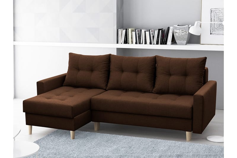 Bodo Divanbäddsoffa 222x140x90 cm - Brun - Möbler - Vardagsrum - Bäddsoffor