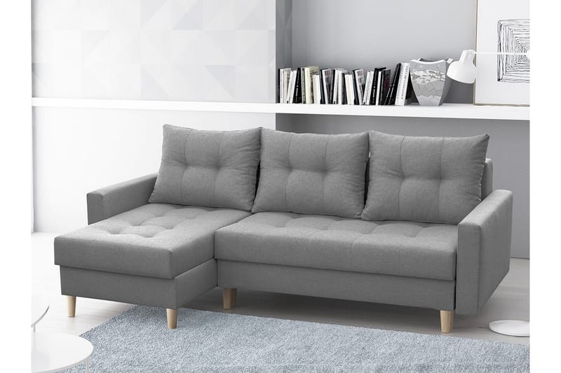 BODO Divanbäddsoffa 222x140x90 cm - Grå - Möbler - Vardagsrum - Bäddsoffor