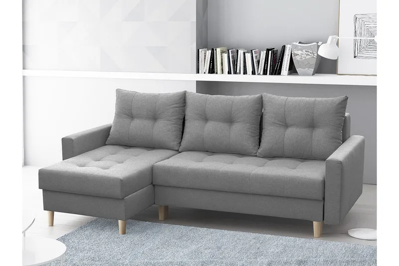 Bodo Divanbäddsoffa 222x140x90 cm - Grå - Möbler - Vardagsrum - Bäddsoffor