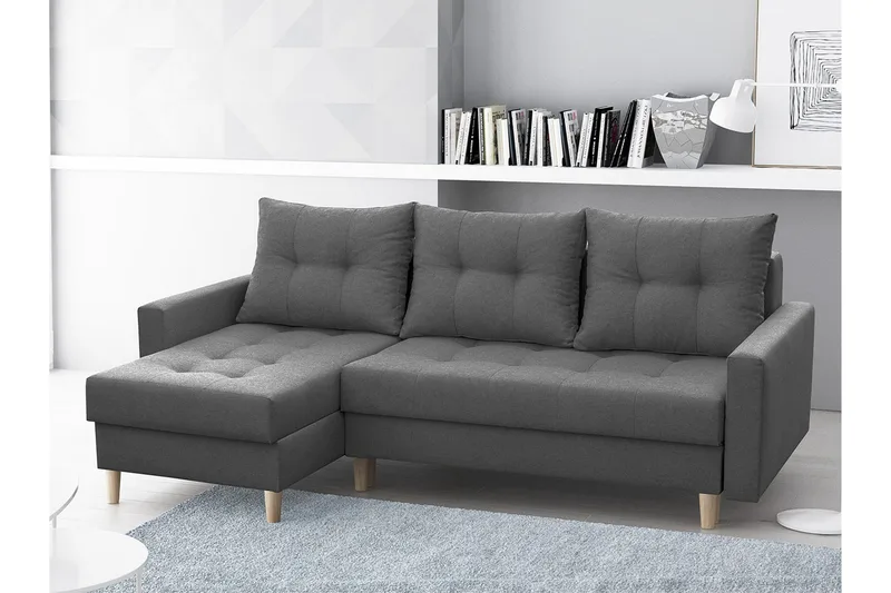 Bodo Divanbäddsoffa 222x140x90 cm - Mörkgrå - Möbler - Vardagsrum - Bäddsoffor
