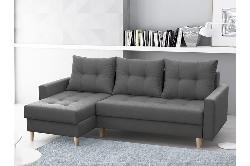 BODO Divanbäddsoffa 222x140x90 cm Mörkgrå - Möbler - Vardagsrum - Bäddsoffor