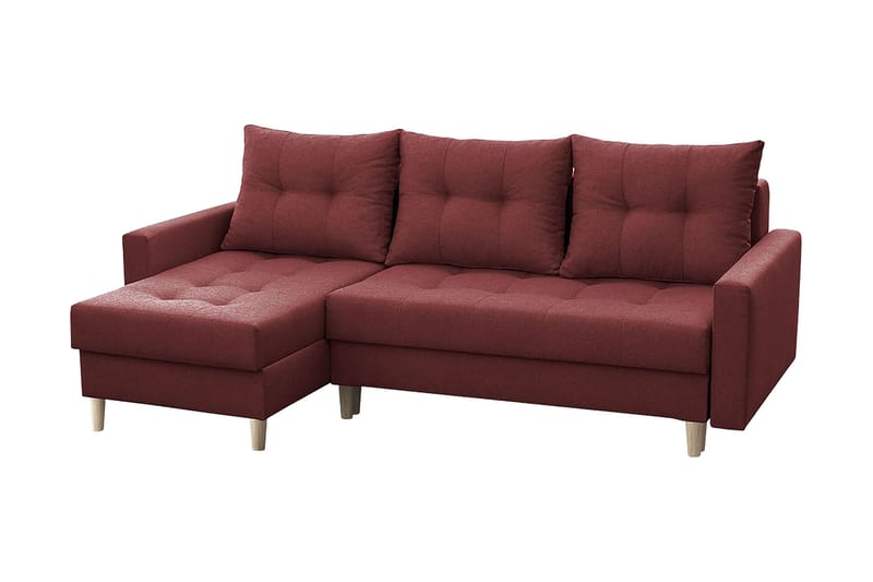 Bodo Divanbäddsoffa 222x140x90 cm, Röd