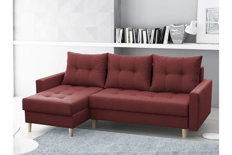 Bodo Divanbäddsoffa 222x140x90 cm - Röd - Möbler - Vardagsrum - Bäddsoffor