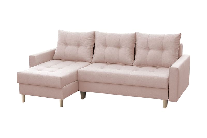 BODO Divanbäddsoffa 222x140x90 cm - Rosa - Bäddsoffor - Bäddsoffa divan