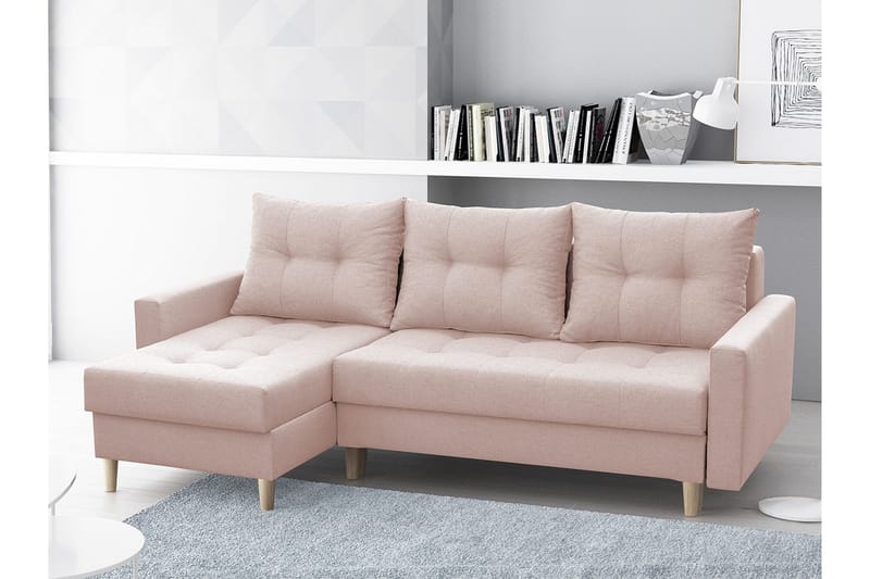BODO Divanbäddsoffa 222x140x90 cm - Rosa - Möbler - Vardagsrum - Bäddsoffor