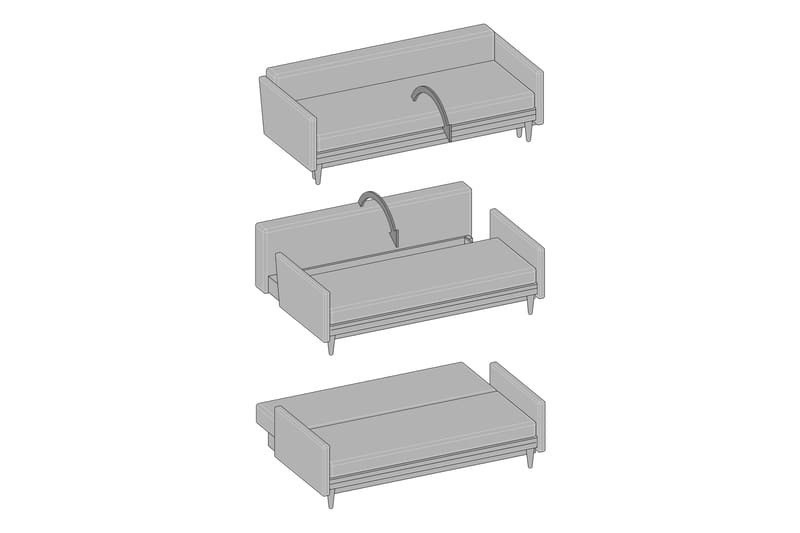 BONFIRE Bäddsoffa med Förvaring 3-sits Beige/Grå - Möbler - Vardagsrum - Bäddsoffor