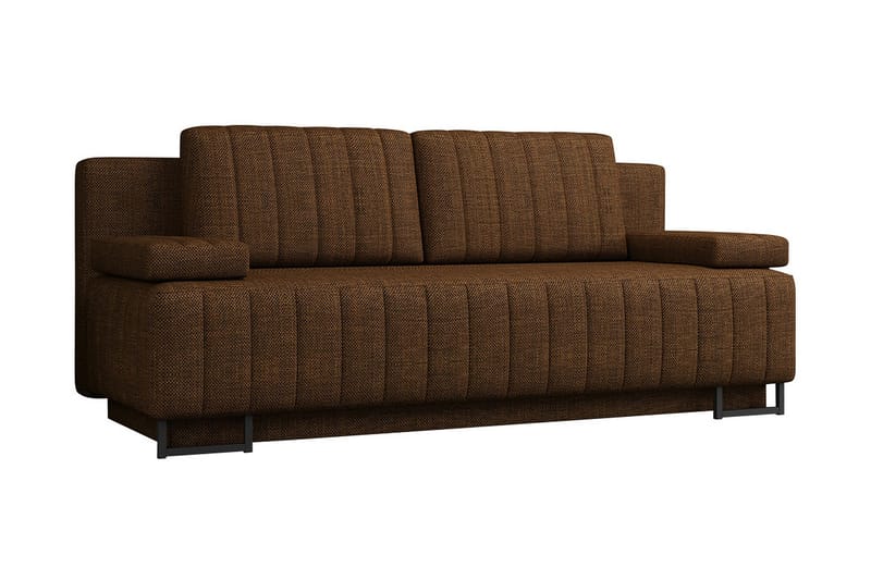 Bonsall 3-sits Längsbäddad Bäddsoffa 146x200 cm med Förvaring i Tyg, Brun