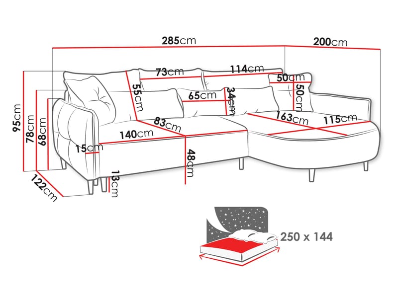 Bornalle 3-sits Bäddsoffa med divan - Glow 12 (turkos) - Möbler - Vardagsrum - Bäddsoffor - Hörnbäddsoffa