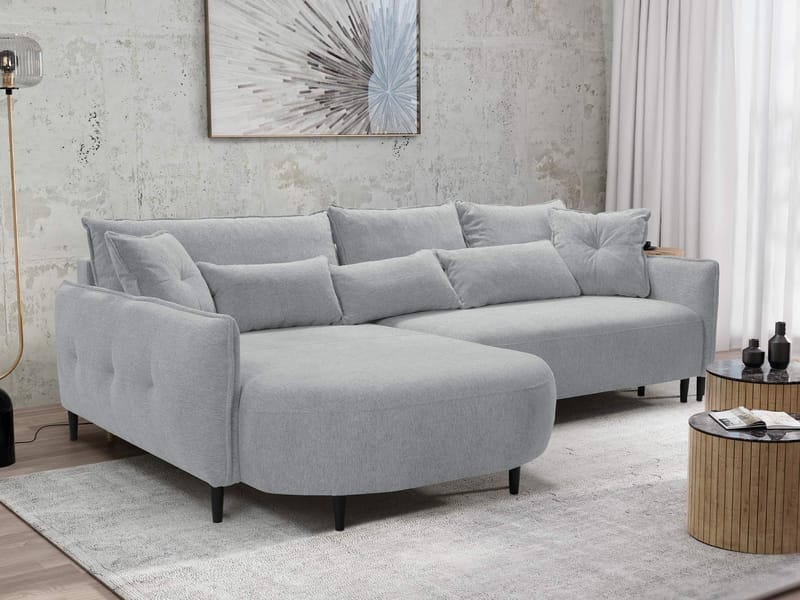 Bornalle 3-sits Bäddsoffa med divan - grå - Möbler - Vardagsrum - Bäddsoffor - Hörnbäddsoffa