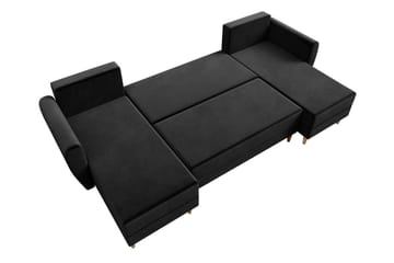 Bornalle 3-sits U-formad Bäddsoffa med Förvaring i Plysch - Gul - Möbler - Vardagsrum - Bäddsoffor - U bäddsoffa