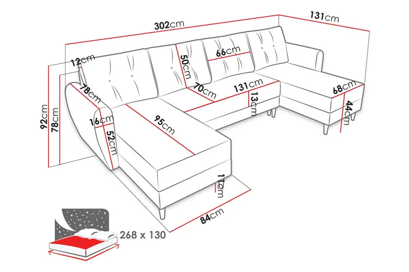 Bornalle Bäddsoffa - Grön - Möbler - Vardagsrum - Bäddsoffor - U bäddsoffa