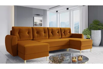 Bornalle Bäddsoffa - Gul - Möbler - Vardagsrum - Bäddsoffor - U bäddsoffa