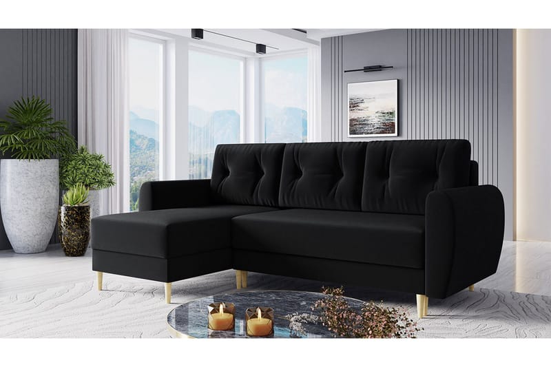 Bornalle Bäddsoffa - Svart - Möbler - Vardagsrum - Bäddsoffor - U bäddsoffa