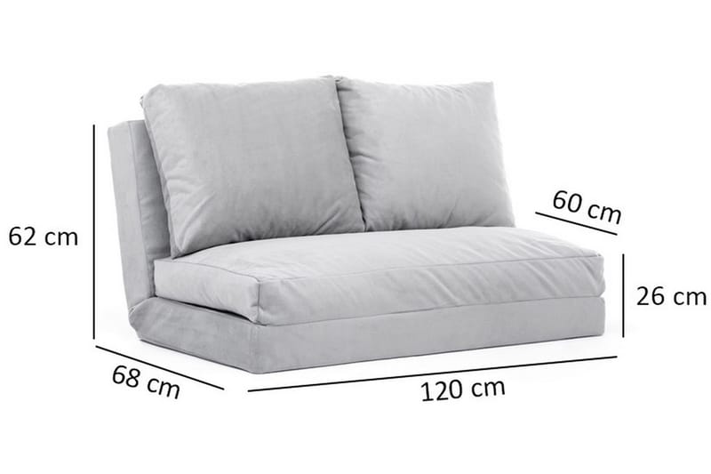 Bothwell Bäddsoffa 2-sits 120x185 Grå - Möbler - Vardagsrum - Bäddsoffor