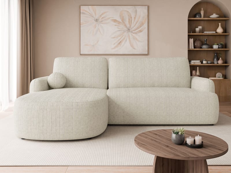 Branrel 3-sits Soffa med divan - beige - Möbler - Vardagsrum - Bäddsoffor - Hörnbäddsoffa